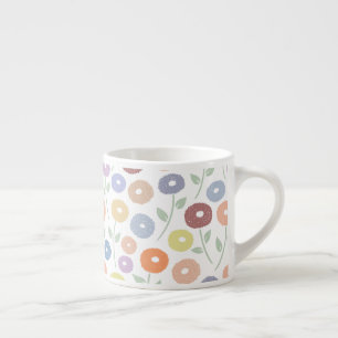 Unschärfe-Blumenmuster Pastell auf Weiß Espressotasse