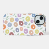 Unschärfe-Blumenmuster Pastell auf Weiß iPhone 15 Hülle (Rückseite (Horizontal))