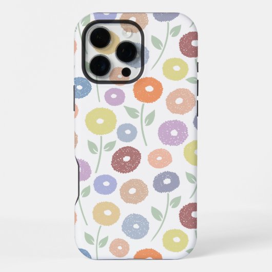 Unschärfe-Blumenmuster Pastell auf Weiß iPhone Hülle (Rückseite)