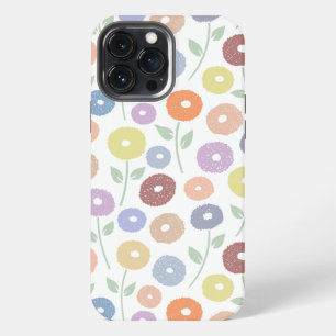 Unschärfe-Blumenmuster Pastell auf Weiß iPhone 13 Pro Max Hülle