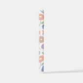 Unschärfe-Blumenmuster Pastell auf Weiß iPhone Hülle (Rechte Seite)