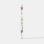 Unschärfe-Blumenmuster Pastell auf Weiß iPhone Hülle (Linke Seite)