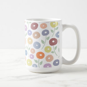 Unschärfe-Blumenmuster Pastell auf Weiß Kaffeetasse