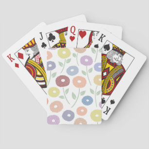 Unschärfe-Blumenmuster Pastell auf Weiß Spielkarten
