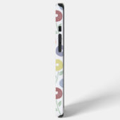 Unschärfe-Blumenmuster-Rpt-Pastell auf Weiß iPhone Hülle (Linke Seite)