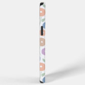 Unschärfe-Blumenmuster-Rpt-Pastell auf Weiß iPhone Hülle (Rechte Seite)