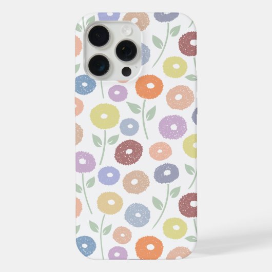 Unschärfe-Blumenmuster-Rpt-Pastell auf Weiß iPhone Hülle (Rückseite)