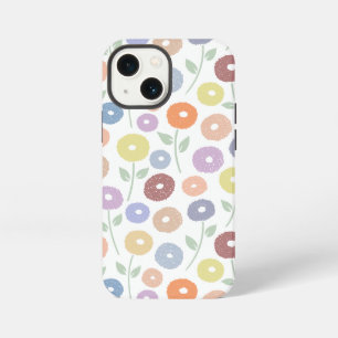Unschärfe-Blumenmuster-Rpt Pastell auf Weiß iPhone 13 Mini Hülle