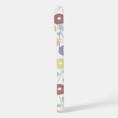 Unschärfe-Blumenmuster-Rpt Pastell auf Weiß iPhone Hülle (Linke Seite)