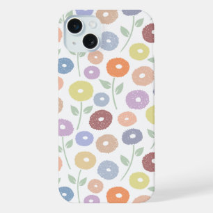 Unschärfe-Blumenmuster-Rpt Pastell auf Weiß iPhone 15 Plus Hülle