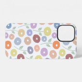 Unschärfe-Blumenmuster-Rpt-Pastell auf Weiß iPhone Hülle (Rückseite (Horizontal))