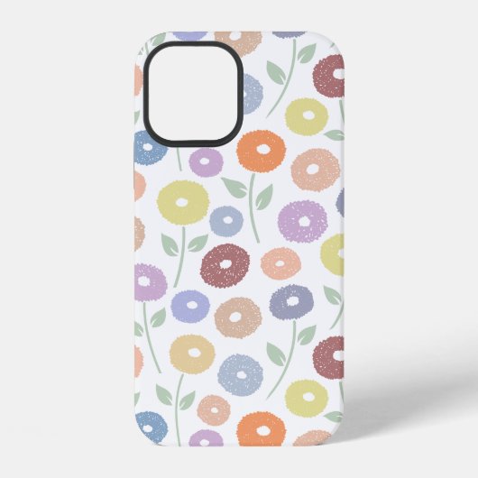 Unschärfe-Blumenmuster-Rpt-Pastell auf Weiß iPhone Hülle (Rückseite)