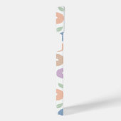 Unschärfe-Blumenmuster-Rpt Pastell auf Weiß iPhone Hülle (Rechte Seite)