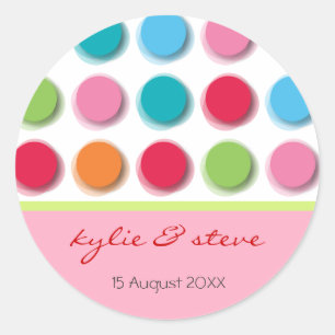 Unscharfe Farbdisco Dots Fun Gastgeschenk Sticker