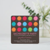 Unscharfe Farbdisco Dots Junggeselinnen-Abschied l Einladung (Stehend Vorderseite)