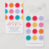 Unscharfe Farbpunkte Retro Pop Fun Visitenkarte (Vorne/Hinten)