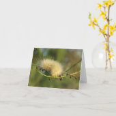 Unscharfe gelbe Raupe - unbedruckte Notizkarte Karte (Gelbe Blume)