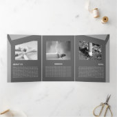 Unscharfe graue Corporate Flat-Formen Dreifach Gefaltete Karte (Innenseite)