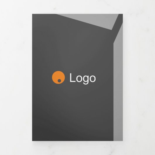 Unscharfe graue Corporate Flat-Formen Dreifach Gefaltete Karte (Cover)