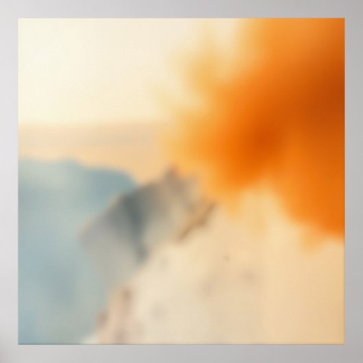 Unscharfe Kunst Neutral Warm Abstrakt Poster (Vorne)