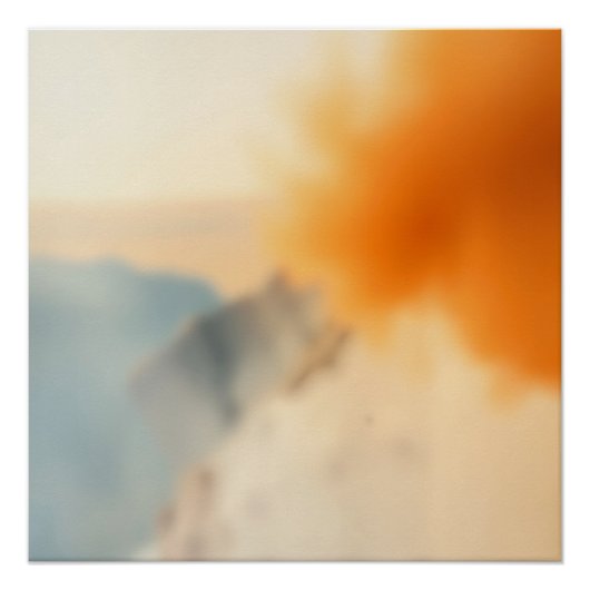 Unschärfe Kunst Neutral Warm Abstrakt Poster (Vorderseite)