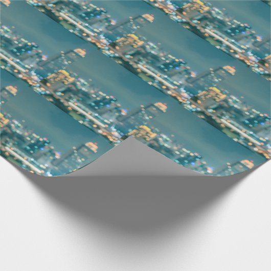 Unscharfe Lichter, Blick auf das Dach. Geschenkpapier (Ecke)