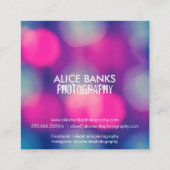 Unscharfe Lights Visitenkarten Quadratische Visitenkarte (Rückseite)