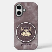 Unschärfe Schwarz Weiß spähende Katze Kunst benutz Case-Mate iPhone Hülle (Rückseite)