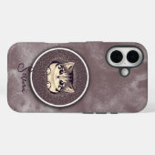 Unschärfe Schwarz Weiß spähende Katze Kunst benutz Case-Mate iPhone Hülle (Rückseite (Horizontal))