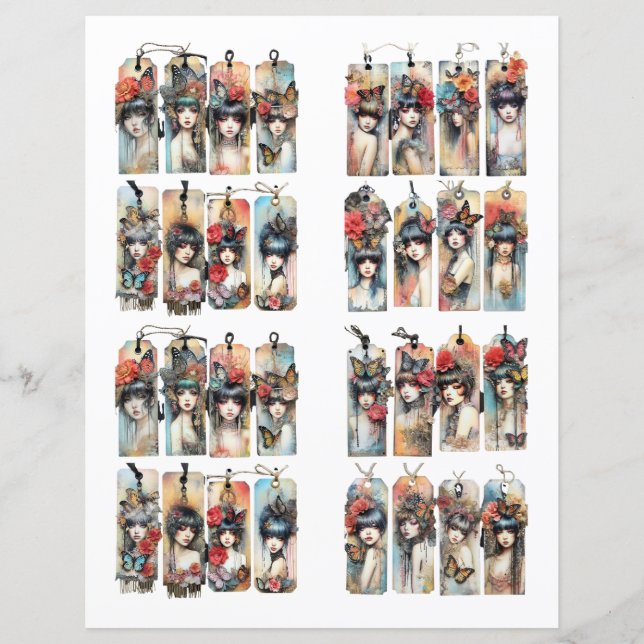 Unscharfe Tags Ladys mit Blume (Vorderseite)