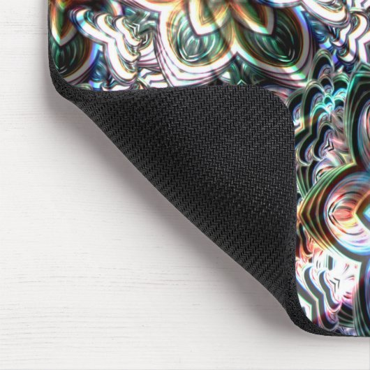 Unscharfe virtuelle Blüte in farbigen Gradientenst Mousepad (Ecke)