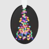 Unscharfe Weihnachtslichter Ornament (Vorderseite)