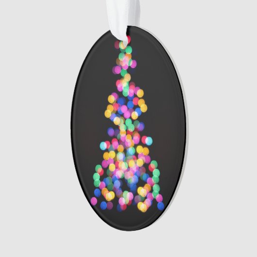Unscharfe Weihnachtslichter Ornament (Vorderseite)