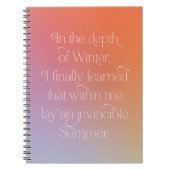 Unschlagbares Sommer-Inspiration-Zitat-Notebook Notizblock (Vorderseite)