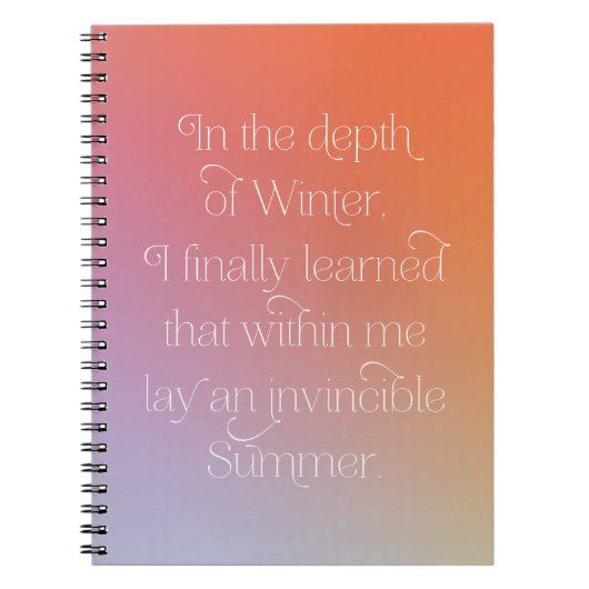 Unschlagbares Sommer-Inspiration-Zitat-Notebook Notizblock (Vorderseite)