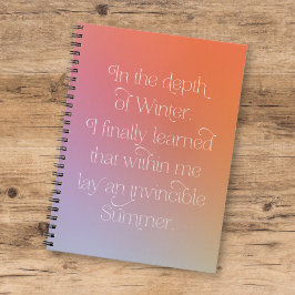 Unschlagbares Sommer-Inspiration-Zitat-Notebook Notizblock