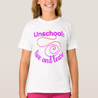 Unschool Live and Learn Wirbel Girl's T - Shirt