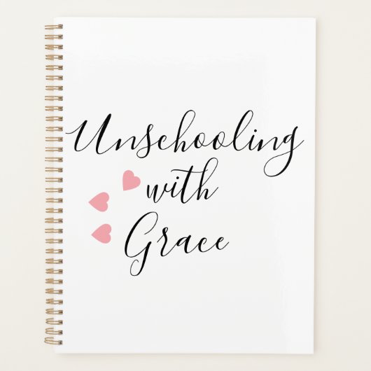 Unschooling-Mutter Grace Hearts Planer (Vorderseite)