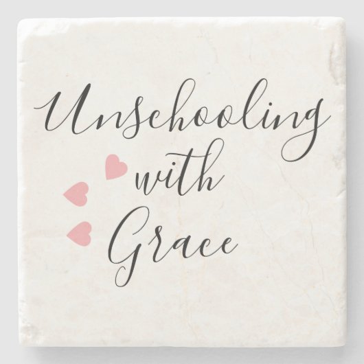 Unschooling-Mutter Grace Hearts Steinuntersetzer (Vorderseite)