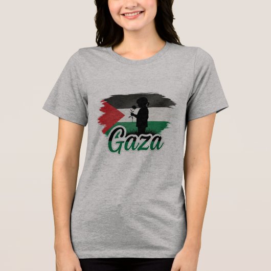 Unschuld an Gaza: Ein ruhiges Blossom Tri-Blend Shirt (Vorderseite)
