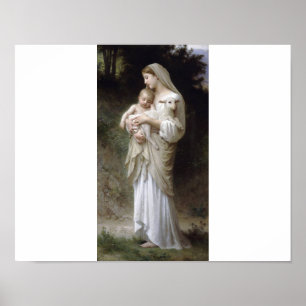 Unschuld Bouguereau Madona Kinderlammmalerei Poster
