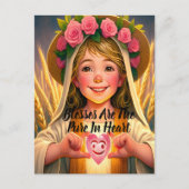 Unschuld gefangen genommen: Kleines Mädchen hält s Postkarte (Vorderseite)