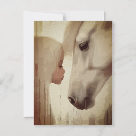 Unschuldige Bindung – Kind und Pferdekunst Postkarte