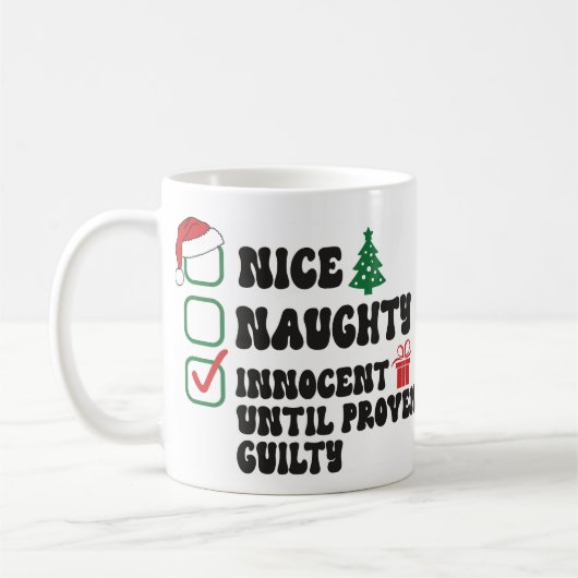 Unschuldige bis erwiesene Schuld Kaffeetasse (Links)