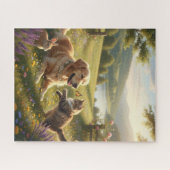 Unschuldige Freundschaft in der Umarmung der Natur Puzzle (Horizontal)