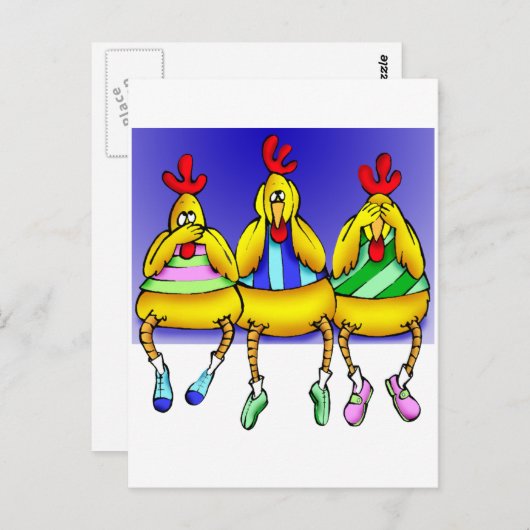 Unschuldige Hühner Postkarte (Vorne/Hinten)