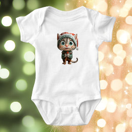 Unschuldige Katzen Weihnachtself Baby Bodysuit Baby Strampler