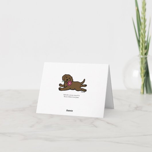 Unschuldige Schokolade Labrador Welpe Vielen Dank Dankeskarte (Rückseite)