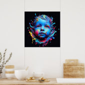 Unschuldige Träume - KI am Arbeitsplatz Poster (Küche)