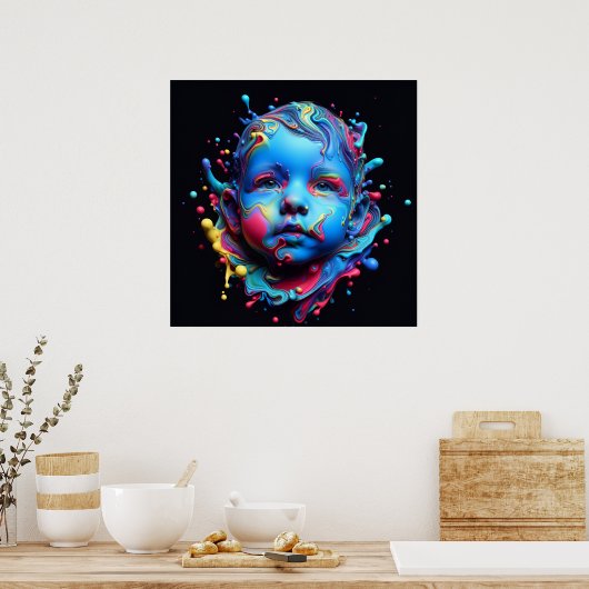 Unschuldige Träume - KI am Arbeitsplatz Poster (Küche)